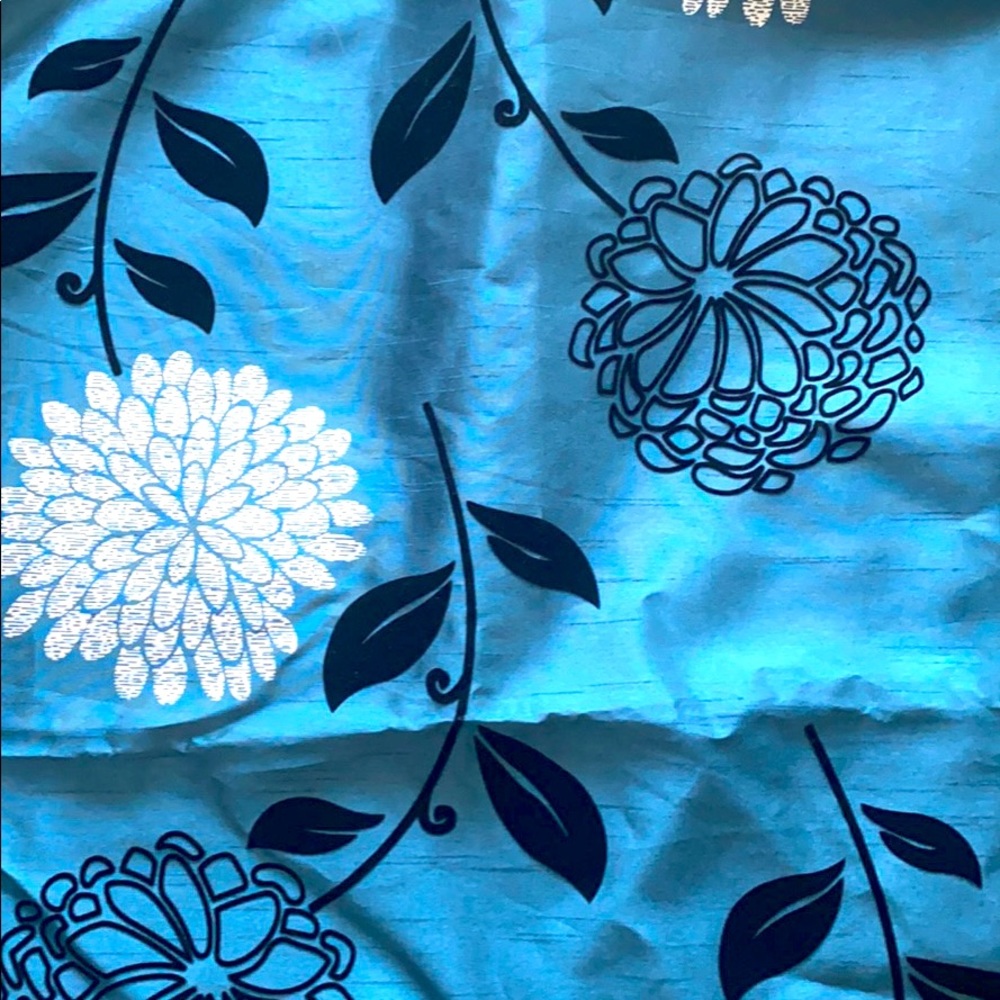 Curtain turquoise floral contemporary